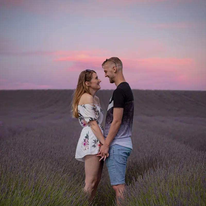 Foto preboda campos de lavanda